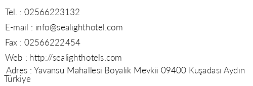 Sealight Resort Hotel Kuadasi telefon numaralar, faks, e-mail, posta adresi ve iletiim bilgileri